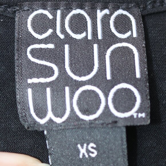 Clara Sun Woo Black Fol Print Dot Knit Sleeveless Top Sz XS - Picture 5 of 6
